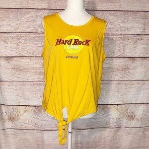 Hard Rock Cafe Athens Mustard Yellow Tank Top  Size XL
